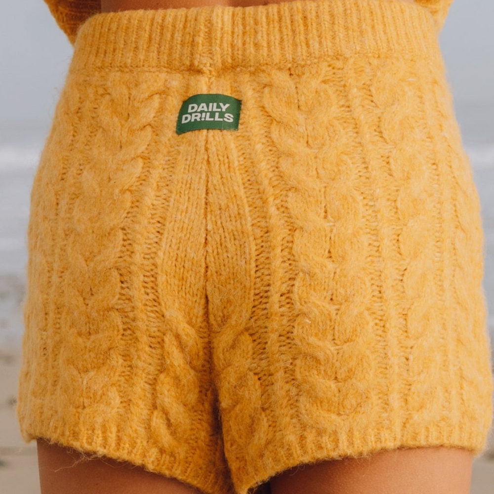 NWT: Daily Drills Yellow sweater shorts